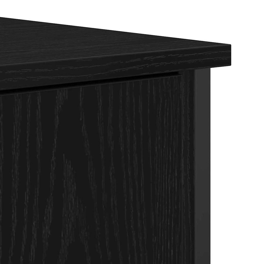 Dressoir Zwart Eiken 70 x 30 x 80 cm Bewerkt hout