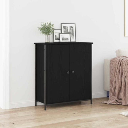 Dressoir Zwart Eiken 70 x 30 x 80 cm Bewerkt hout