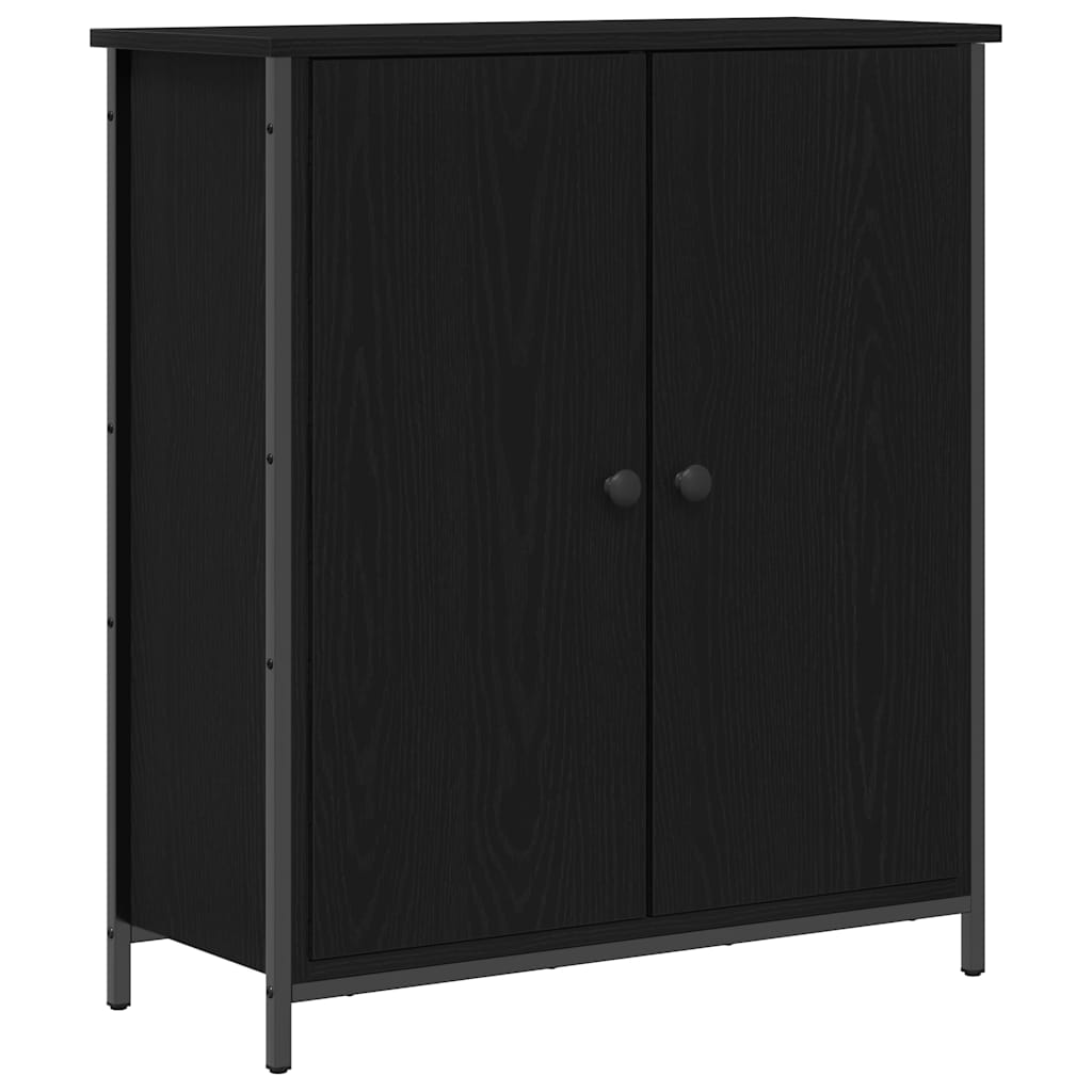 Dressoir Zwart Eiken 70 x 30 x 80 cm Bewerkt hout