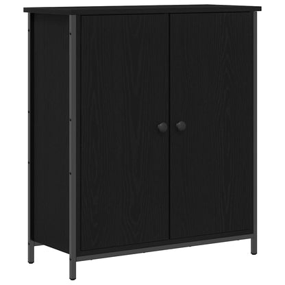 Dressoir Zwart Eiken 70 x 30 x 80 cm Bewerkt hout