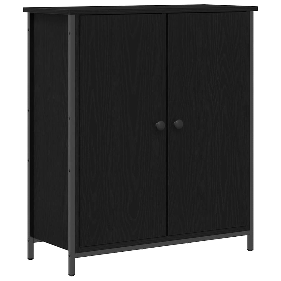 Dressoir Zwart Eiken 70 x 30 x 80 cm Bewerkt hout