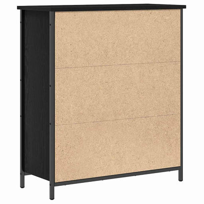 Dressoir Zwart Eiken 70 x 30 x 80 cm Bewerkt hout