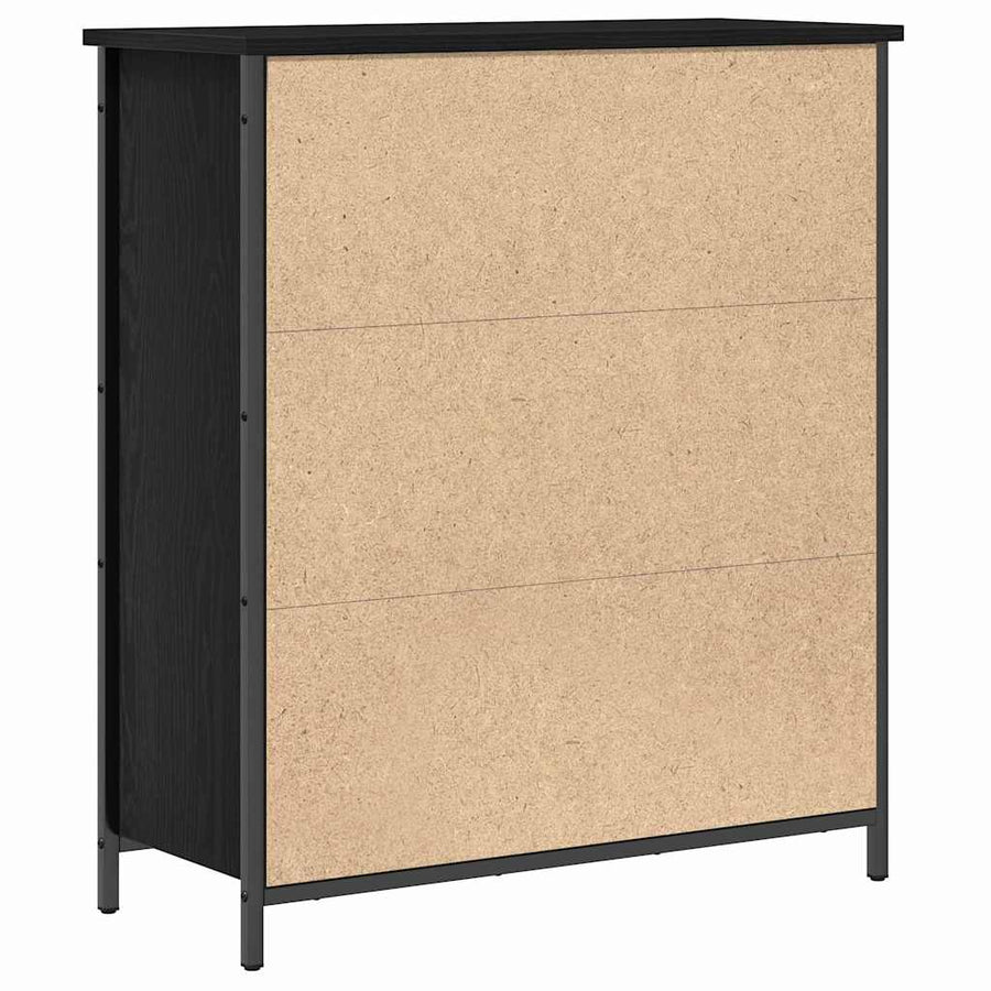 Dressoir Zwart Eiken 70 x 30 x 80 cm Bewerkt hout