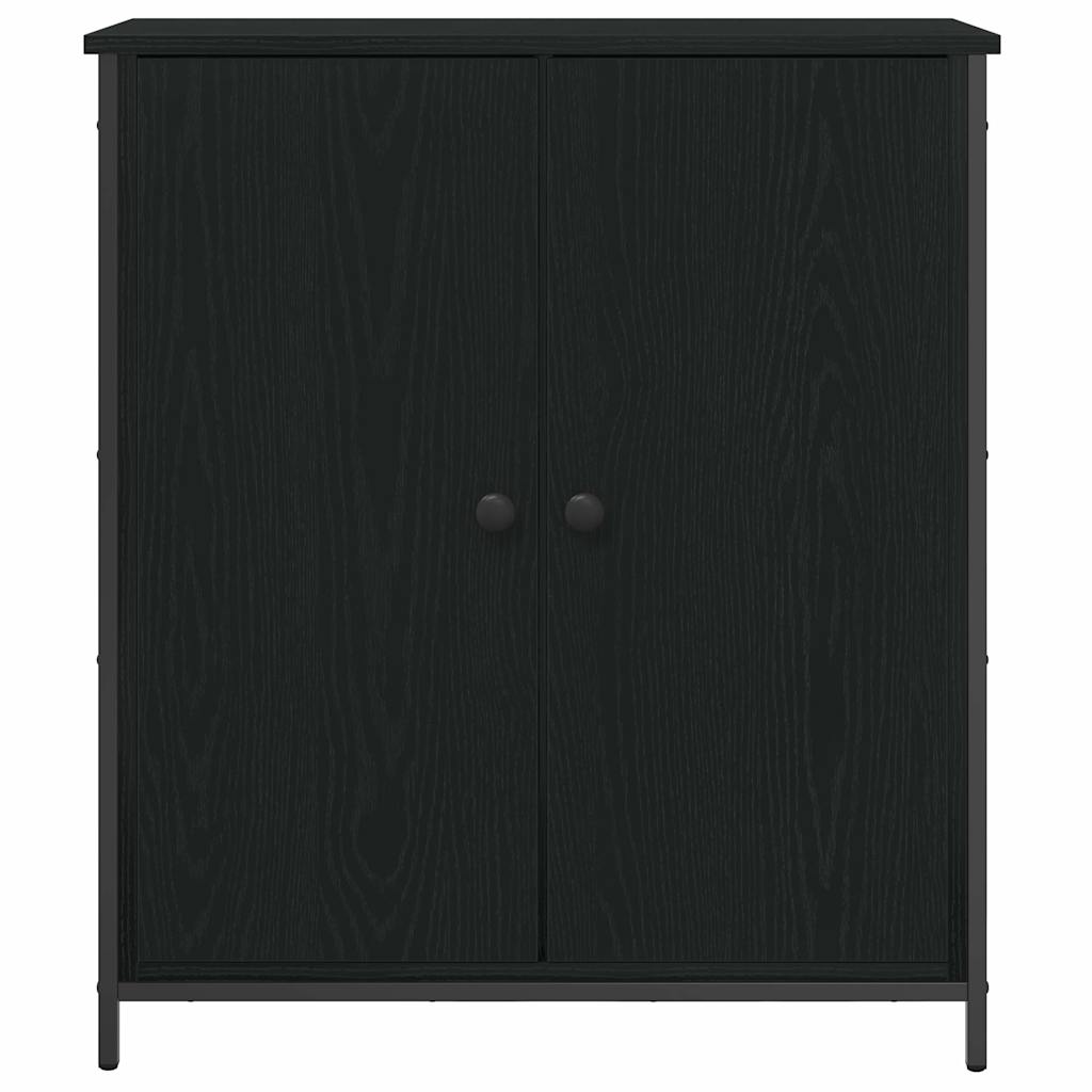Dressoir Zwart Eiken 70 x 30 x 80 cm Bewerkt hout