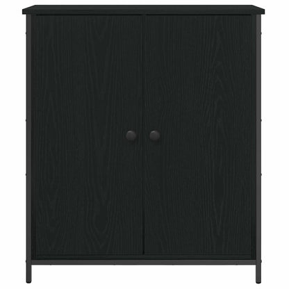 Dressoir Zwart Eiken 70 x 30 x 80 cm Bewerkt hout
