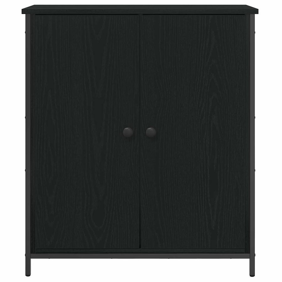 Dressoir Zwart Eiken 70 x 30 x 80 cm Bewerkt hout