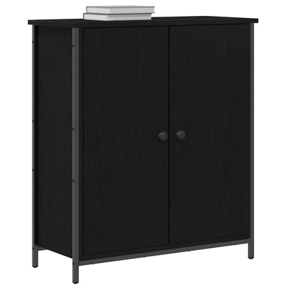 Dressoir Zwart Eiken 70 x 30 x 80 cm Bewerkt hout