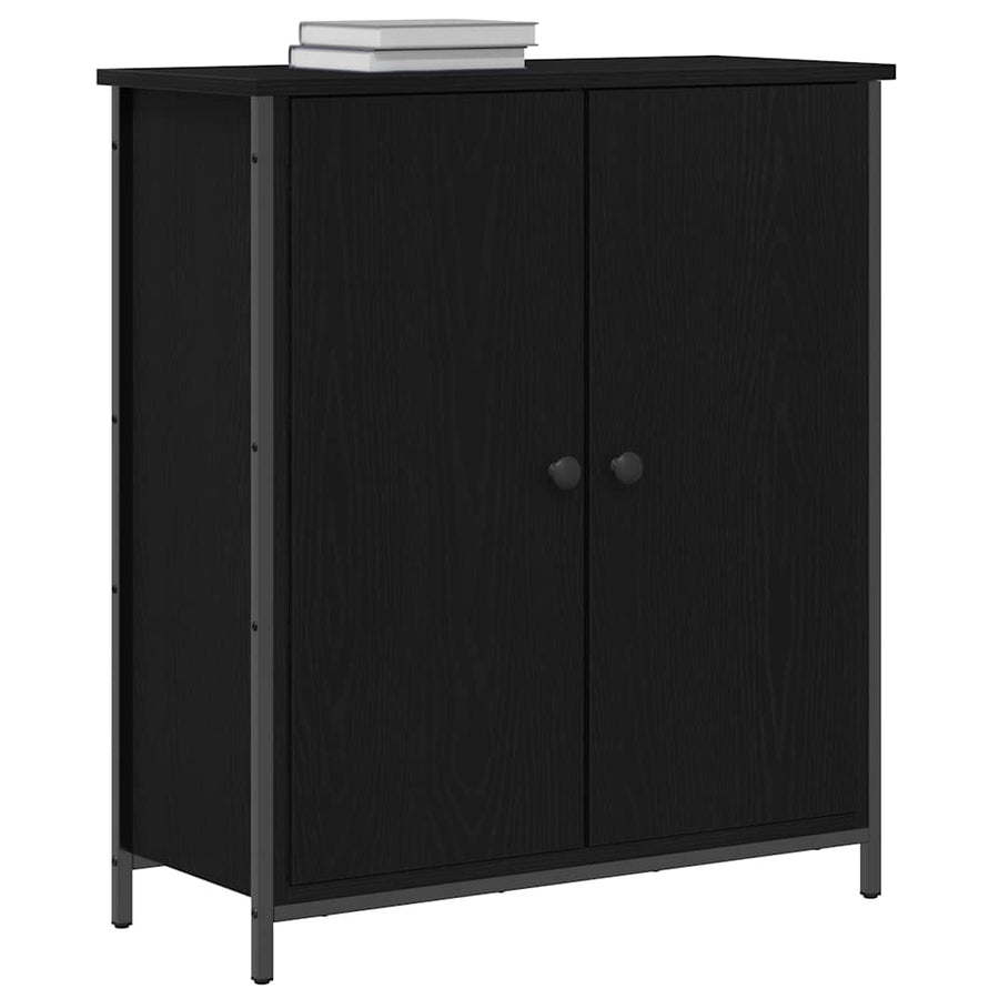 Dressoir Zwart Eiken 70 x 30 x 80 cm Bewerkt hout