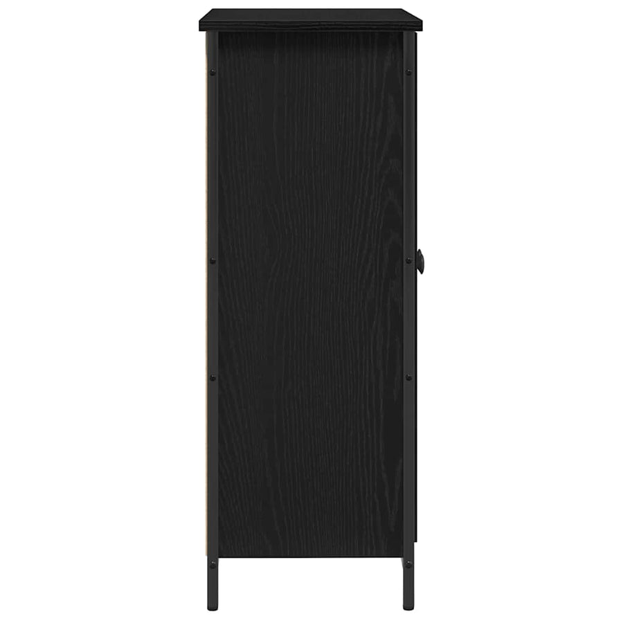 Dressoir Zwart Eiken 70 x 30 x 80 cm Bewerkt hout