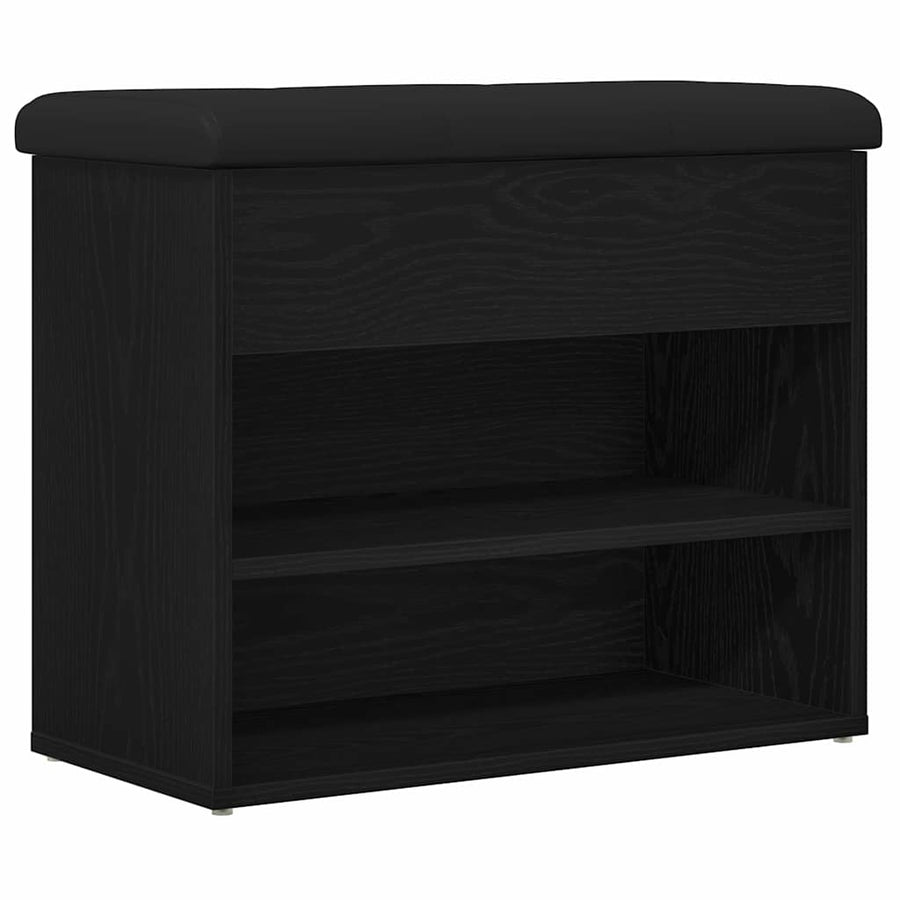 Opslagbank met plank Zwart Eiken 62 x 32 x 50 cm Bewerkt hout