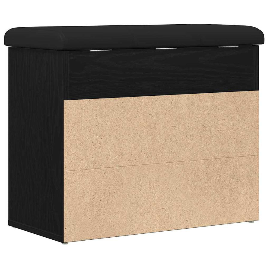 Opslagbank met plank Zwart Eiken 62 x 32 x 50 cm Bewerkt hout