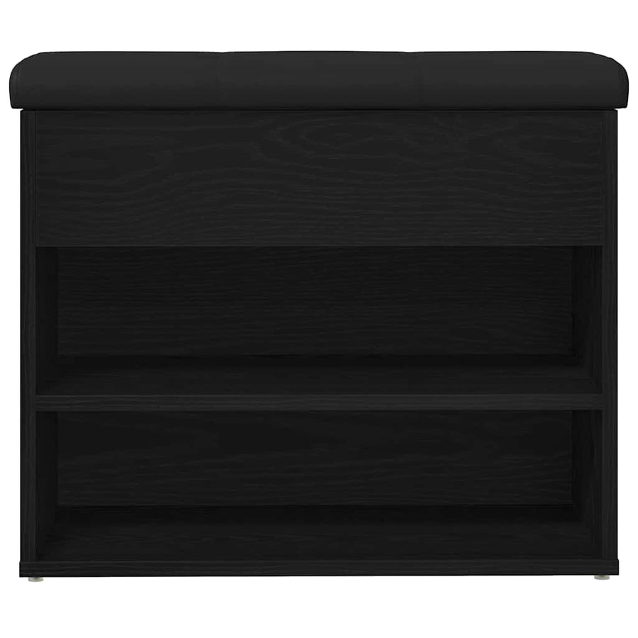 Opslagbank met plank Zwart Eiken 62 x 32 x 50 cm Bewerkt hout
