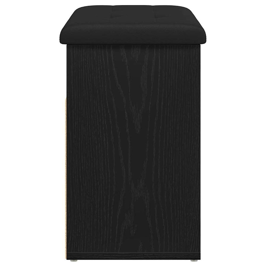 Opslagbank met plank Zwart Eiken 62 x 32 x 50 cm Bewerkt hout