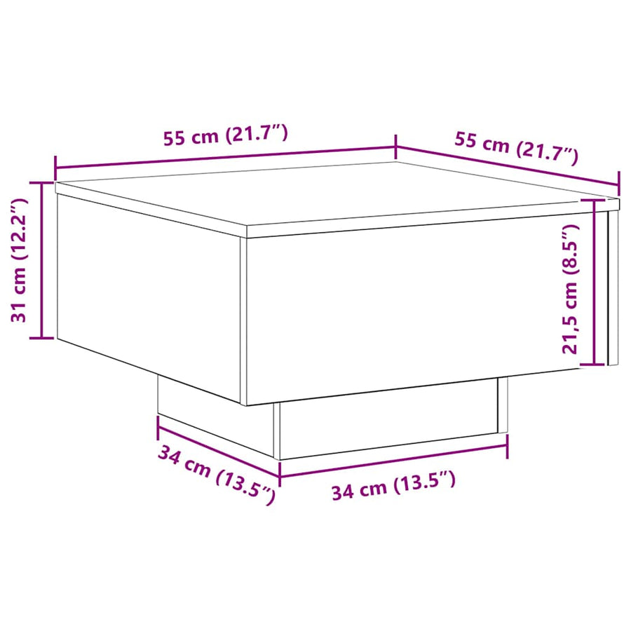 Salontafel Artisan Eiken 55 x 55 x 31 cm