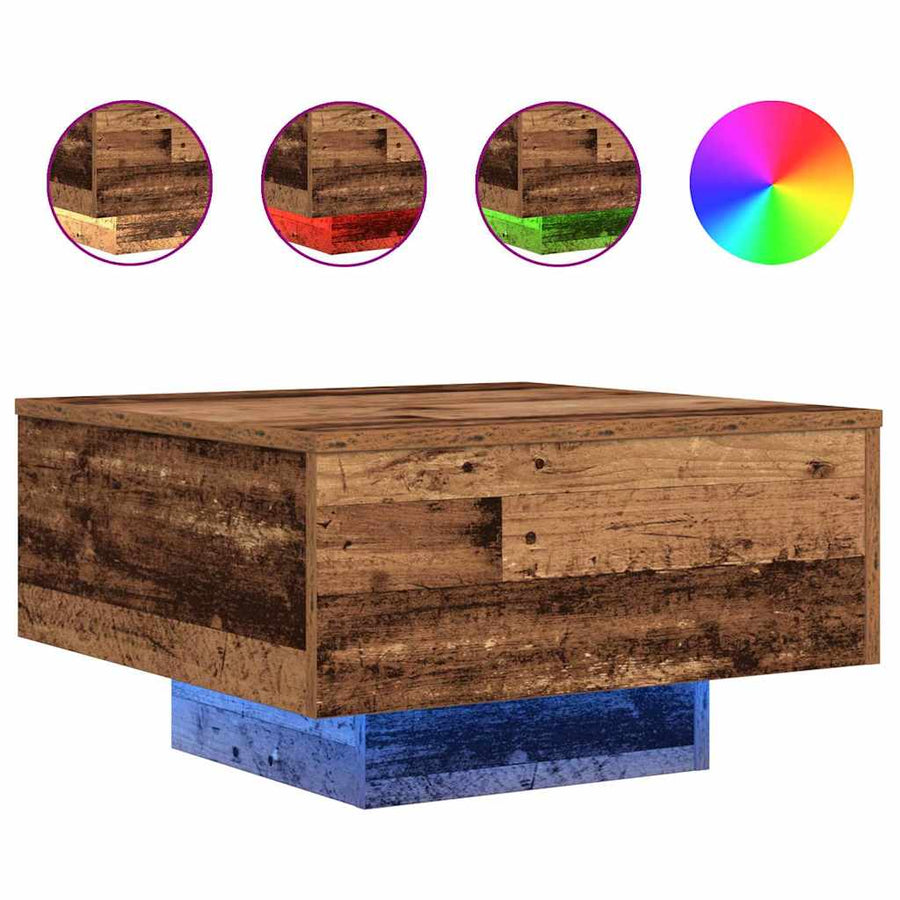 Salontafel Oudhout 55 x 55 x 31 cm Bewerkt hout