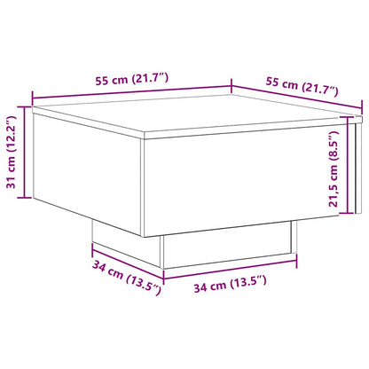 Salontafel Artisan Eiken 55 x 55 x 31 cm Bewerkt hout
