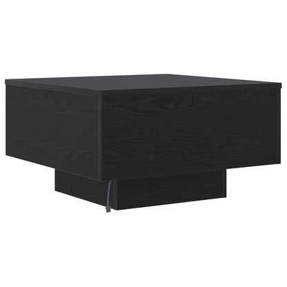 Salontafel Zwart Eiken 55 x 55 x 31 cm Bewerkt hout
