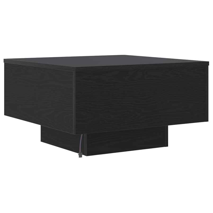 Salontafel Zwart Eiken 55 x 55 x 31 cm Bewerkt hout