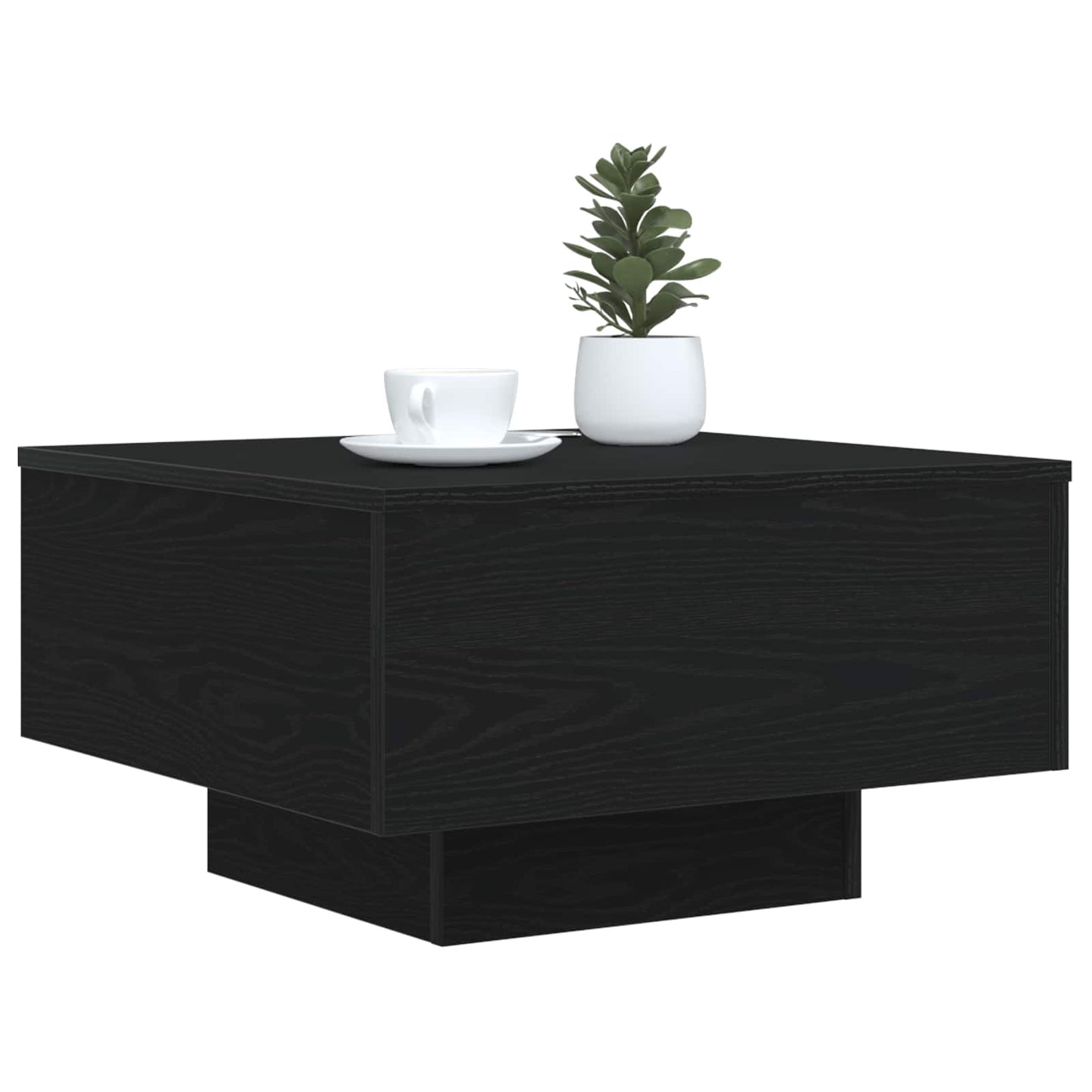 Salontafel Zwart Eiken 55 x 55 x 31 cm Bewerkt hout