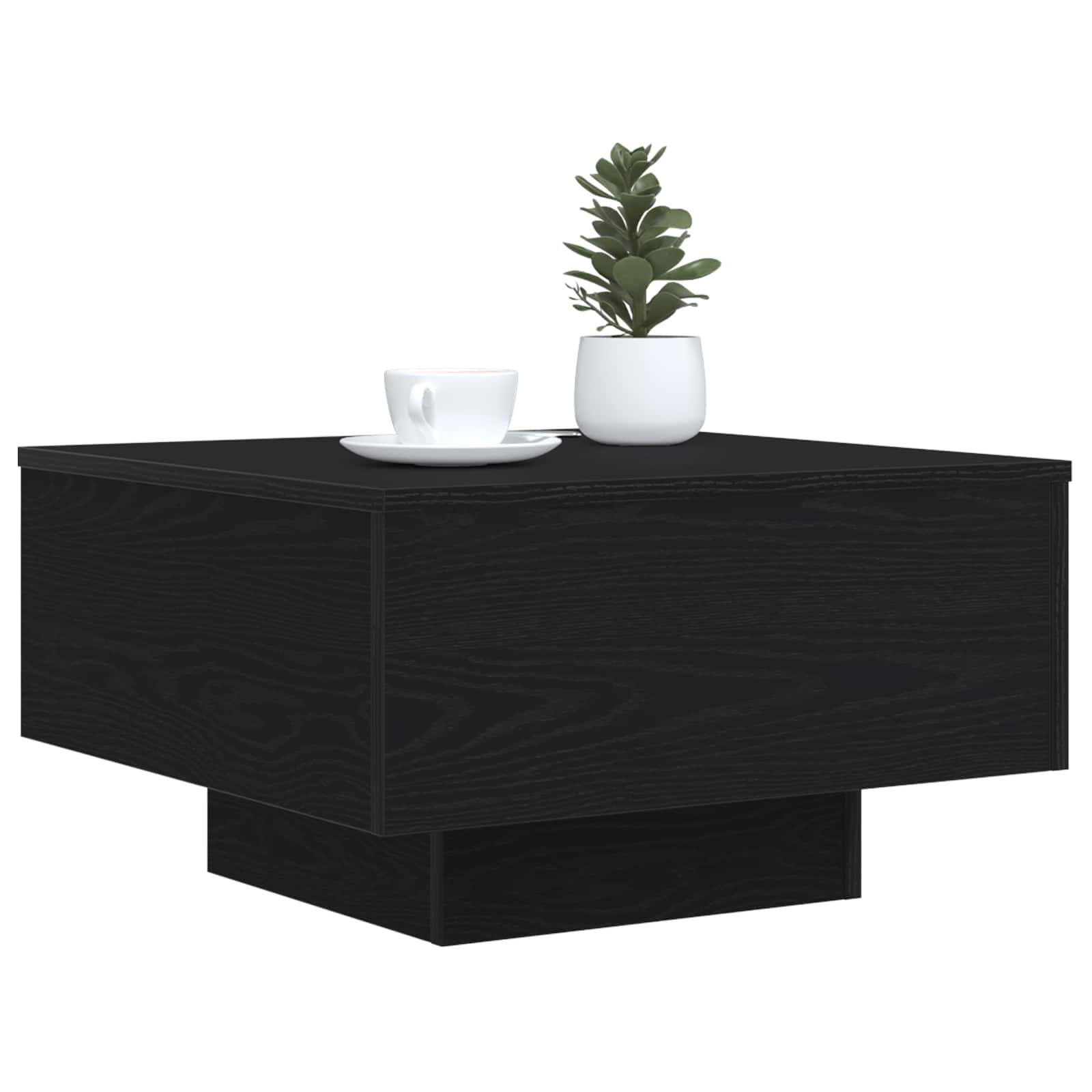 Salontafel Zwart Eiken 55 x 55 x 31 cm Bewerkt hout
