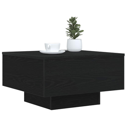 Salontafel Zwart Eiken 55 x 55 x 31 cm Bewerkt hout