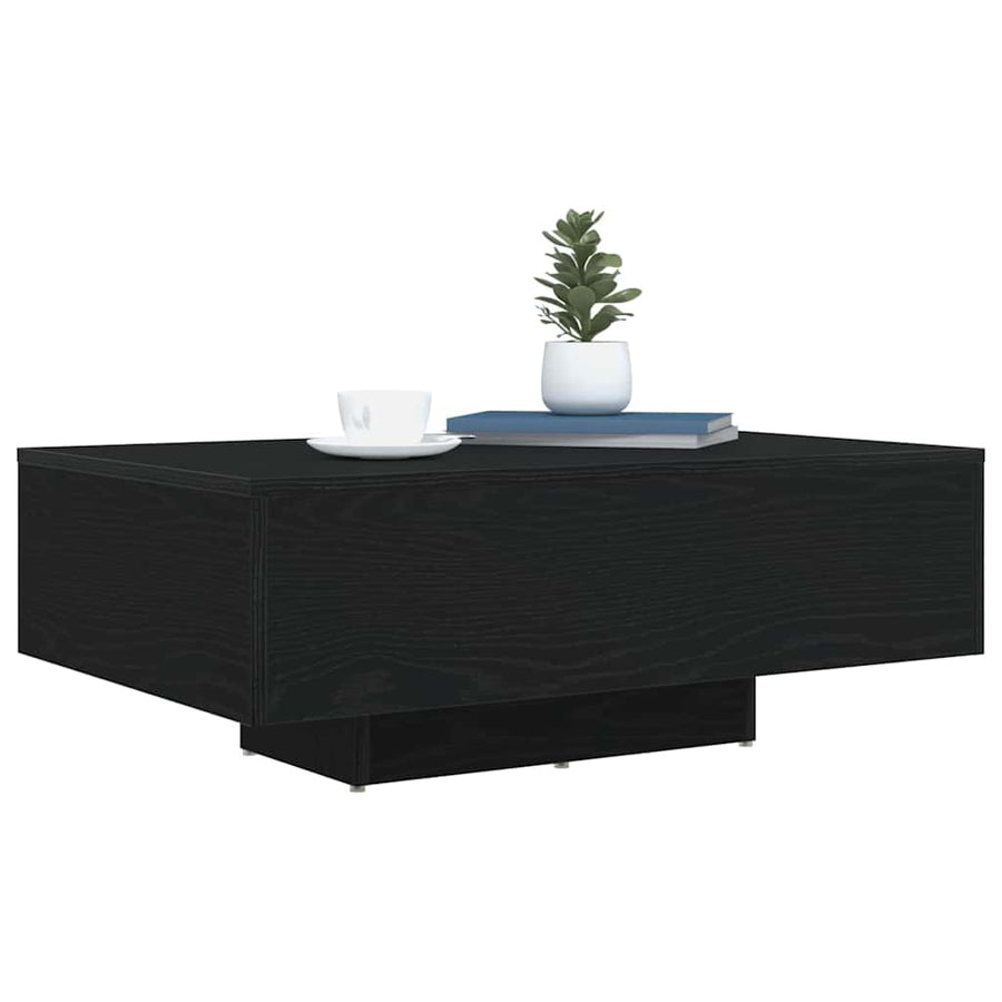 Salontafel Zwart Eiken 85 x 55 x 31 cm Bewerkt hout