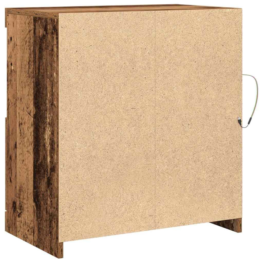 LED Sideboard Bruin 60,5 x 37 x 67 cm Bewerkt hout