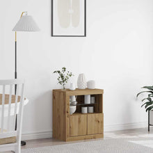 LED Sideboard Bruin 60,5 x 37 x 67 cm Bewerkt hout