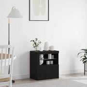 Dressoir zwart 60,5x37x67 cm bewerkt hout