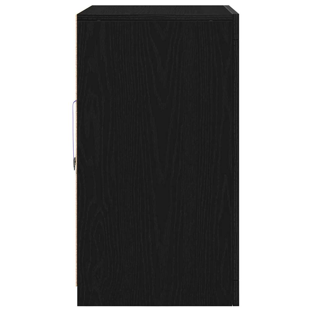 LED Sideboard Zwart 60,5 x 37 x 67 cm Bewerkt hout