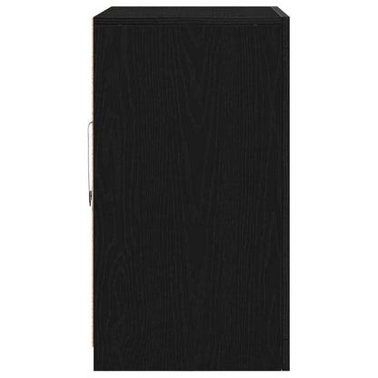 LED Sideboard Zwart 60,5 x 37 x 67 cm Bewerkt hout