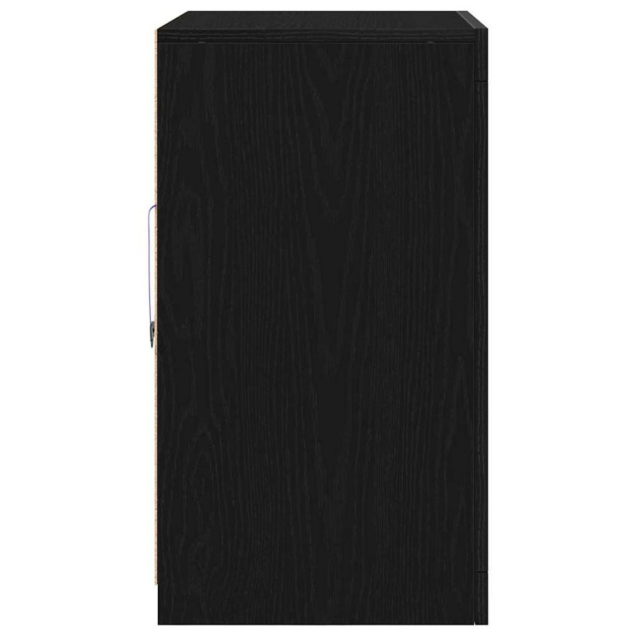LED Sideboard Zwart 60,5 x 37 x 67 cm Bewerkt hout