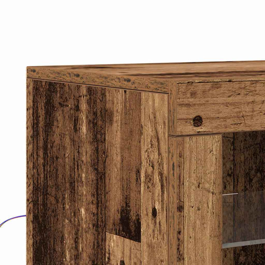 Zijkasten met LED-verlichting 2 stuks Oud Hout 41x37x67 cm