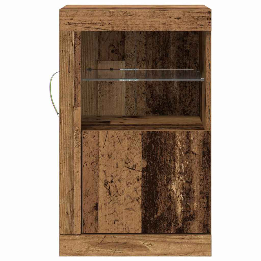 Zijkasten met LED-verlichting 2 stuks Oud Hout 41x37x67 cm