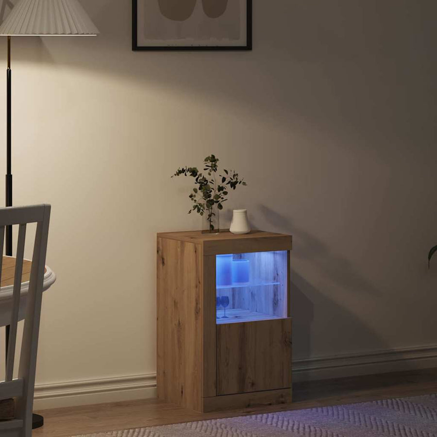 LED Sideboard Artisan Eiken 41 x 37 x 67 cm Bewerkt hout