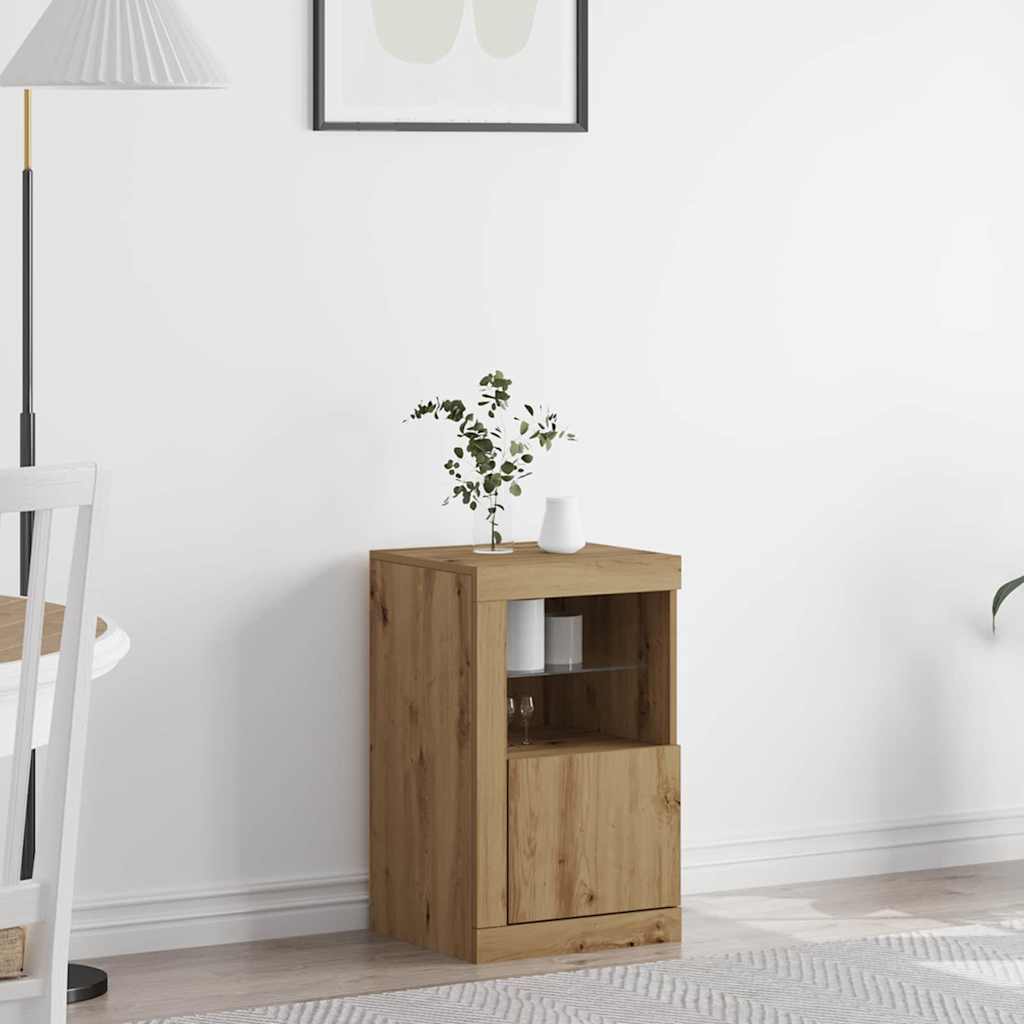 LED Sideboard Artisan Eiken 41 x 37 x 67 cm Bewerkt hout