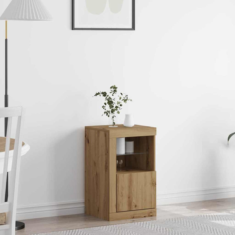 LED Sideboard Artisan Eiken 41 x 37 x 67 cm Bewerkt hout