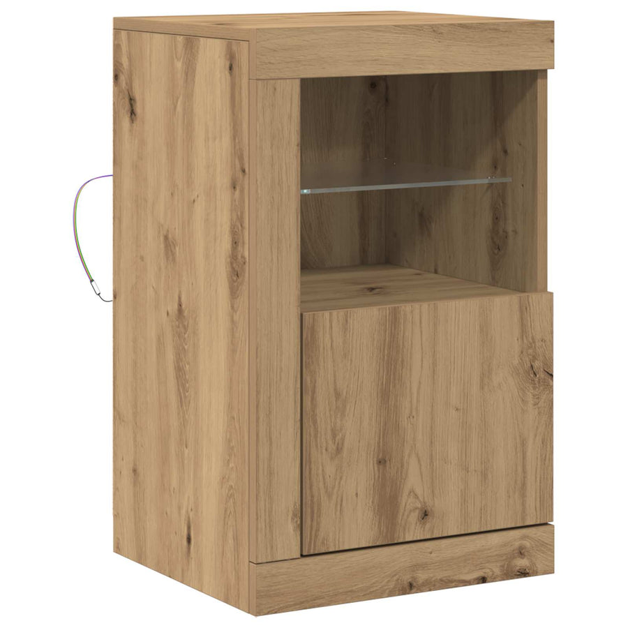 LED Sideboard Artisan Eiken 41 x 37 x 67 cm Bewerkt hout