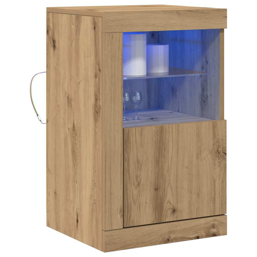 LED Sideboard Artisan Eiken 41 x 37 x 67 cm Bewerkt hout