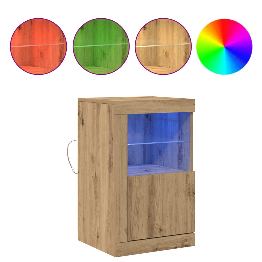 LED Sideboard Artisan Eiken 41 x 37 x 67 cm Bewerkt hout