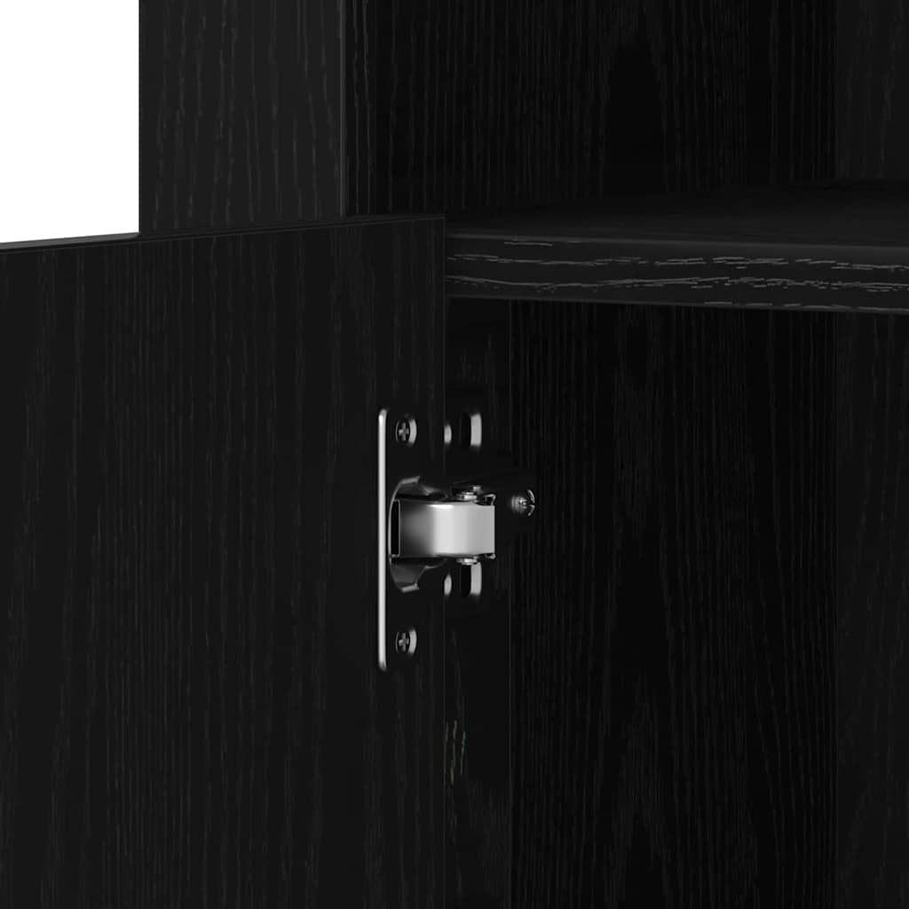 LED Sideboard 2 pcs Zwart Eiken 41 x 37 x 67 cm Bewerkt hout