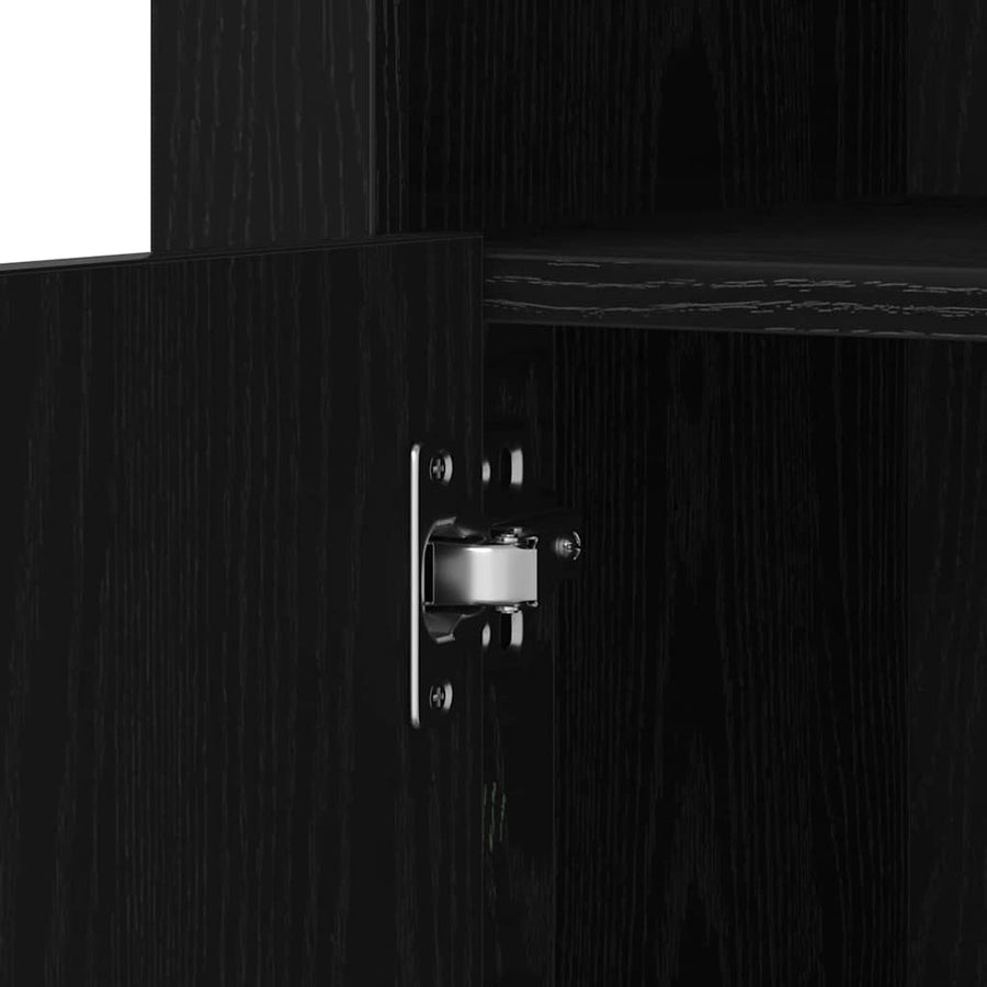LED Sideboard 2 pcs Zwart Eiken 41 x 37 x 67 cm Bewerkt hout
