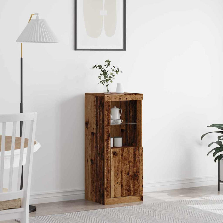 Dressoir Met Led-Verlichting 41X37X100 Cm Kleurig Oud hout