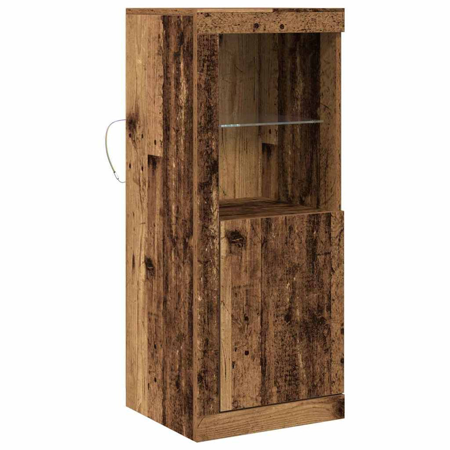 Dressoir Met Led-Verlichting 41X37X100 Cm Kleurig Oud hout