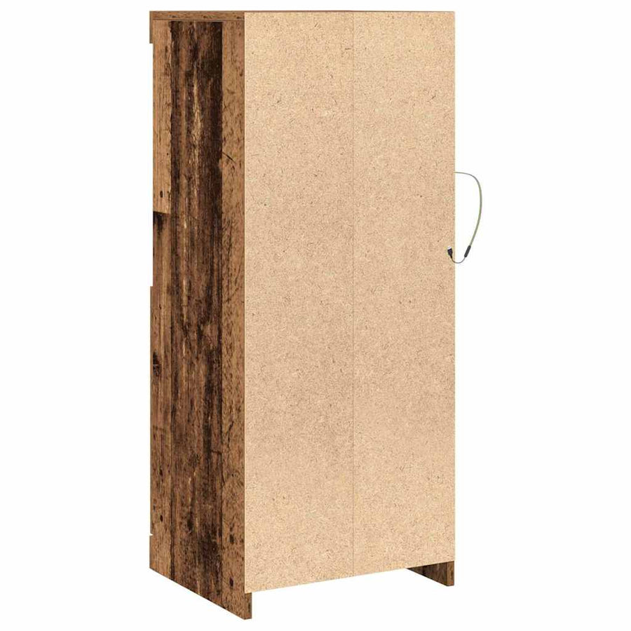 Dressoir Met Led-Verlichting 41X37X100 Cm Kleurig Oud hout