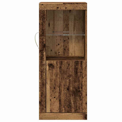 Dressoir Met Led-Verlichting 41X37X100 Cm Kleurig Oud hout