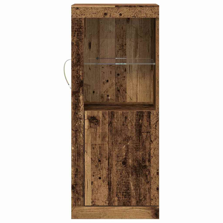 Dressoir Met Led-Verlichting 41X37X100 Cm Kleurig Oud hout