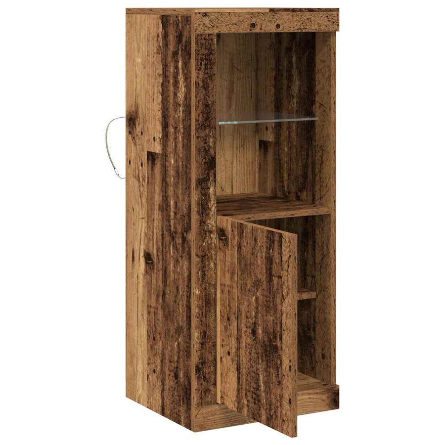 Dressoir Met Led-Verlichting 41X37X100 Cm Kleurig Oud hout