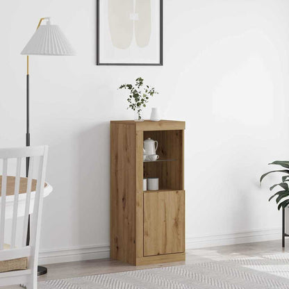Dressoir Met Led-Verlichting 41X37X100 Cm Artisanaal Eiken artisanaal eikenkleurig