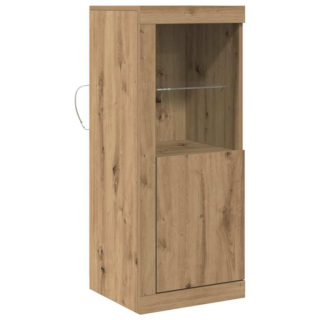 Dressoir Met Led-Verlichting 41X37X100 Cm Artisanaal Eiken artisanaal eikenkleurig